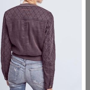 Anthropologie Linen Hei Hei Itinerary BomberJacket